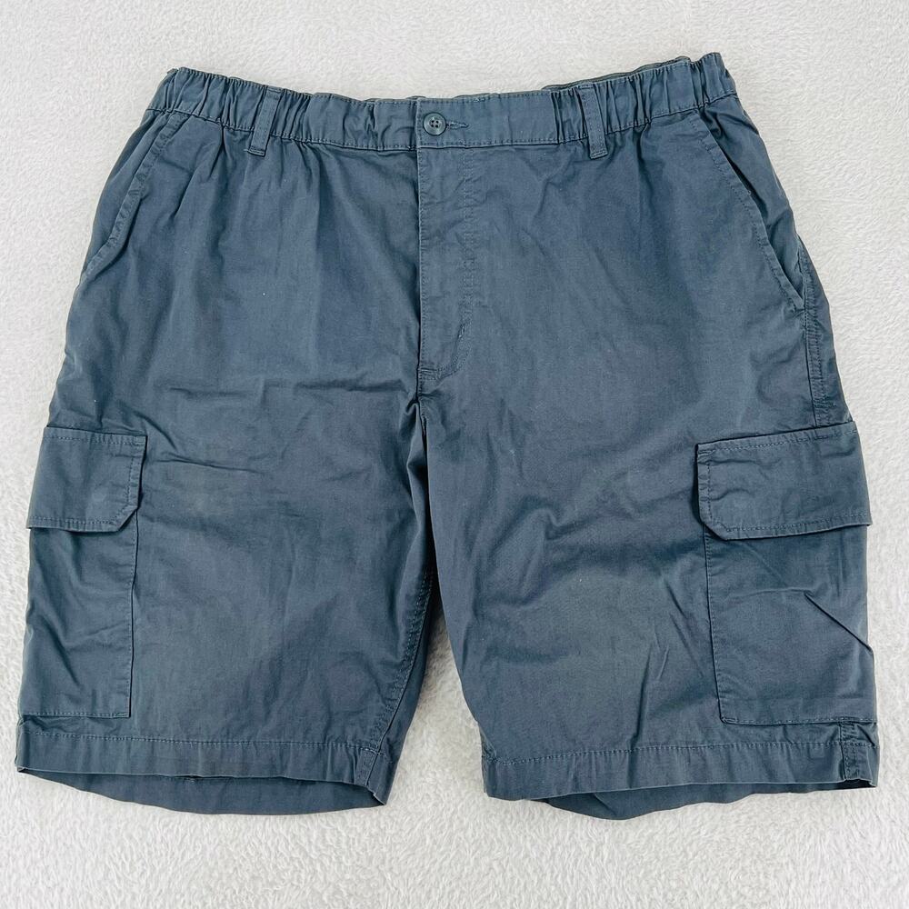 FREE ASSEMBLY Men's Organic Cotton Gray Twill Cargo Shorts XL  Preppy  Casual